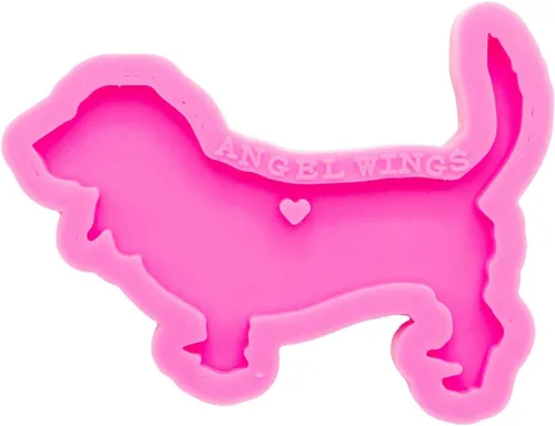 Vista 6 de Molde de silicona superbrillante Basset Hound llavero DIY lindo collar de perro joyería de resina epoxi molde de silicona llavero colgante resina