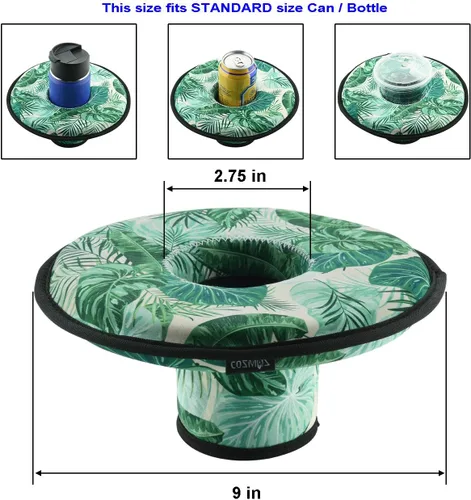 Vista 2 de CM Soporte flotante de neopreno para bebidas, portavasos flotante, para piscina, fiesta, bañera de hidromasaje, diversión acuática al aire libre