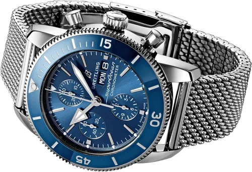 Vista 3 de Breitling Superocean Heritage II cronógrafo cronómetro automático esfera azul reloj para hombre A13313161C1A1, Reloj de buceo, cronógrafo