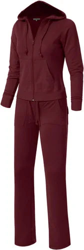Vista 2 de NE PEOPLE Conjunto de sudadera con capucha y cremallera para mujer, estilo informal, tallas S-3XL