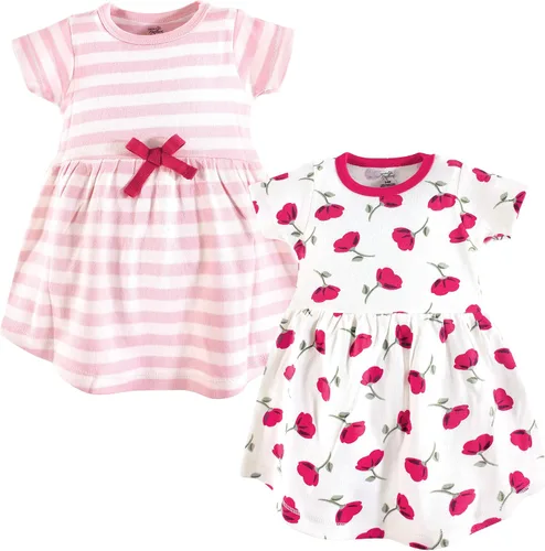Vista 90 de Touched by Nature - Vestidos de manga corta y manga larga de algodón orgánico para niñas pequeñas, bebés y mujeres Manga larga con flores abstractas