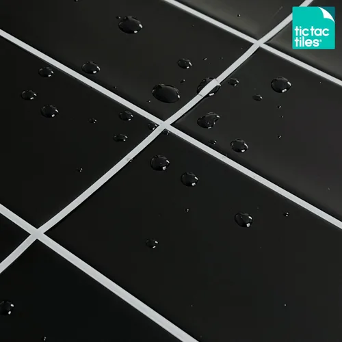 Vista 5 de Tic Tac Tiles Adhesivo autoadhesivo removible de 12 x 12 pulgadas para la loseta del muro de la cocina o el baño, azulejos en diseños de metro