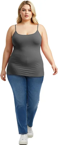 Vista 173 de Emmalise Camisola larga casual básica para mujer, con tirantes ajustables, top en capas