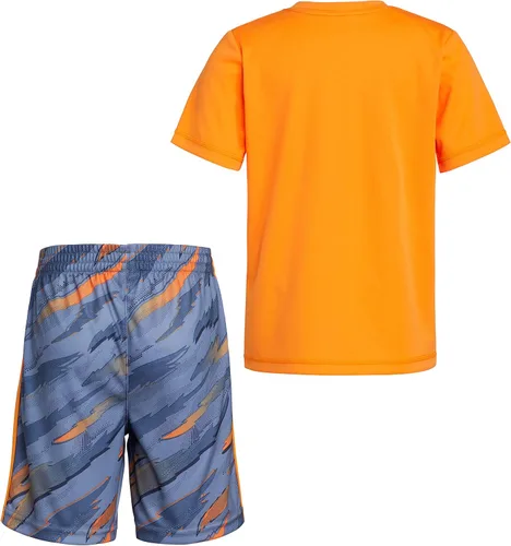 Vista 2 de adidas Conjunto corto de camuflaje tigre de 2 piezas para niños Orange Rush Naranja