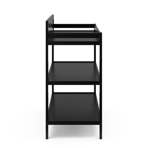 Vista 7 de Storkcraft Cambiador Alpine (negro) – Cambiador de guardería con certificado GREENGUARD Gold, incluye cambiador resistente al agua, 2 estantes