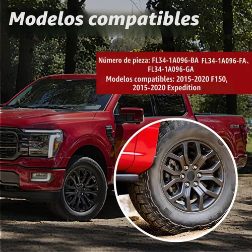 Vista 4 de RTrhinotuning 4 tapas centrales de rueda de 3.03 pulgadas / 3.031 in, base negra para accesorios de llanta de rueda Expedition 2015-2019 F150