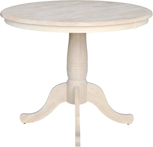 Vista 9 de Whitewood Industries International Concepts Mesa de pedestal redonda Pecan Nuez pacana