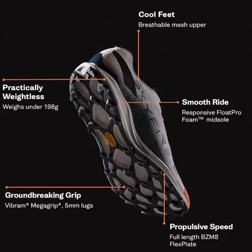 Vista 6 de Merrell Mtl Skyfire 2 J067569 - Zapatos para hombre, color naranjablanco