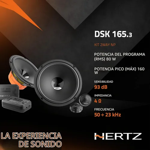 Vista 5 de Hertz Dieci Series DSK-1653 Kit de altavoces componentes 6.5" 2 vías: DV 165.3 + DT 24.3 + DX 300 + rejillas