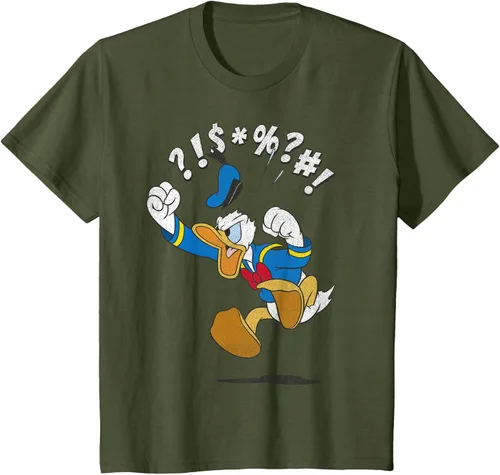 Vista 9 de Disney Mickey And Friends - Camiseta vintage de Donald Duck Angry Jump, Negro