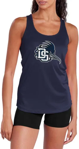 Vista 129 de Camiseta deportiva sin mangas oficial de NCAA Collegiate para mujer, con espalda cruzada, colección con logotipo primario