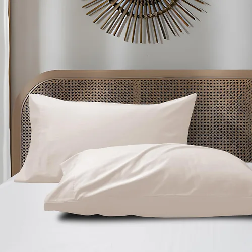 Vista 8 de Juego de 2 fundas de almohada de algodón de tamaño estándar, 800 hilos, 100% algodón egipcio, fundas de almohada naturales, suaves y transpirables