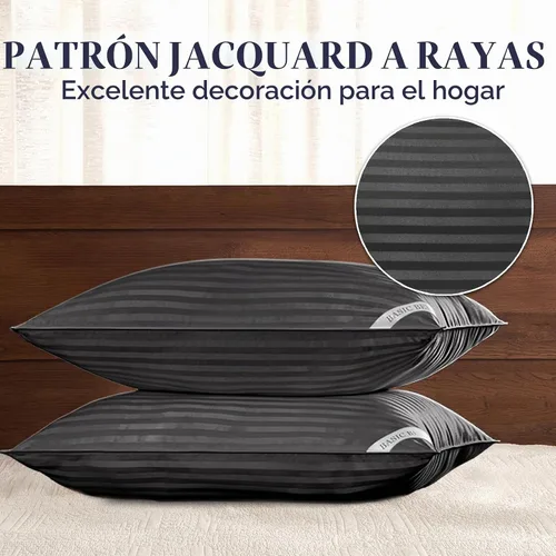 Vista 4 de Basic Beyond Almohadas de cama para dormir, juego de 2 almohadas de tamaño estándar, almohadas alternativas de plumón de lujo, color negro, 20 x 26