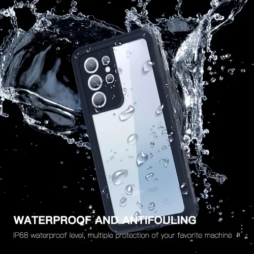Vista 3 de LEMAXELERS Diseñada para Galaxy S21 Ultra, funda impermeable con protector de pantalla integrado [IP68 bajo el agua]