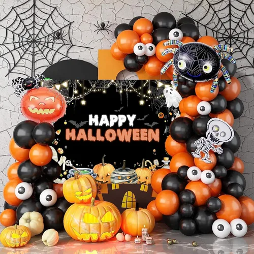Vista 4 de Mocsicka Telón de fondo de Halloween para decoración de fiesta de Halloween, decoración de fiesta de Halloween, fondo para fotografía de Halloween