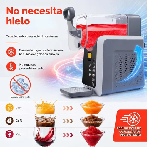 Vista 4 de Máquina de granizado para encimera para el hogar, máquina de granizado con pantalla LED, máquina de granizado con programas de margarita congelada