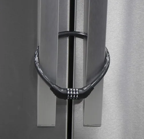 Vista 11 de Urban August Cerradura de refrigerador para niños y adultos, cerradura de refrigerador de 4 dígitos para refrigeradores de puerta francesa