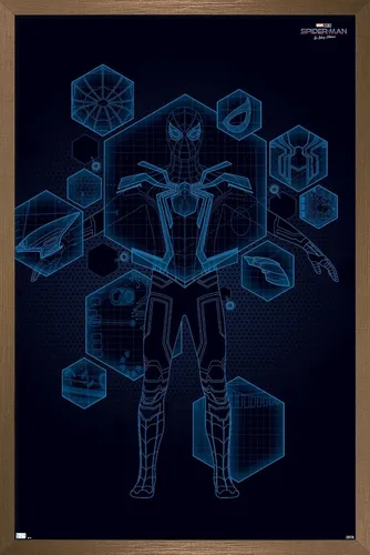 Vista 14 de Trends International Marvel Spider-Man: No Way Home - Póster técnico de pared, 22.4 pulgadas de largo x 14.7 pulgadas, versión enmarcada de madera