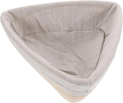 Vista 11 de HEMOTON Cesta de prueba tejida a mano, 2 unidades, triangular, suministros para hornear, color caqui, para panaderos caseros para masa madre