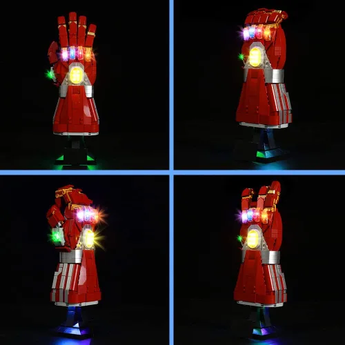 Vista 3 de VONADO Kit de luz LED para Lego Nano Gauntlet 76223, iluminación de edificios con control remoto compatible con juguete de ladrillos de guantelete
