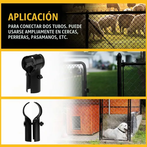Vista 7 de VIVIDA Abrazaderas de riel extremo en T, accesorios de valla de enlace