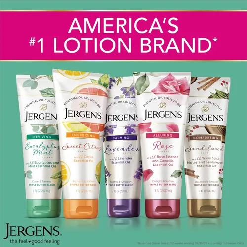 Vista 5 de Jergens Manteca Corporal de Lavanda Loción para Manos y Cuerpo, Crema Hidratante para Mujeres, con Aceites Esenciales para una Hidratación