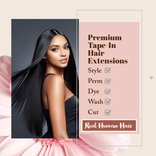 Vista 3 de Joe - Extensiones de cabello humano 100% Remy con cinta color verde (18 pulgadas, negro lacio)