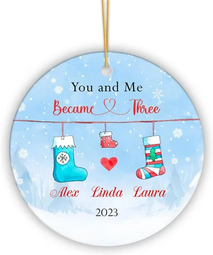 Vista 17 de Adorno personalizado de Mr and Mrs Always and Forever, adorno de recién casado, regalo de boda para pareja, adorno de primera Navidad para casados