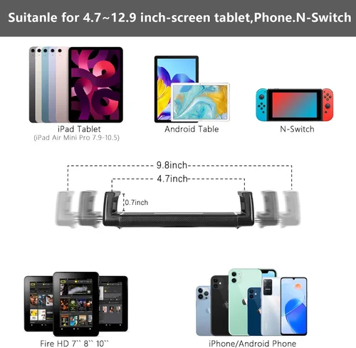 Vista 5 de Lucky Trip Soporte de suelo para tablet con base estable de doble resistencia que nunca se vuelca, altura ajustable, giratoria, soporte