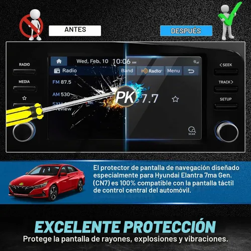 Vista 4 de Autorder Protector de pantalla para Hyundai Elantra 2021-2026, película de vidrio templado de 8 pulgadas, protector de pantalla táctil