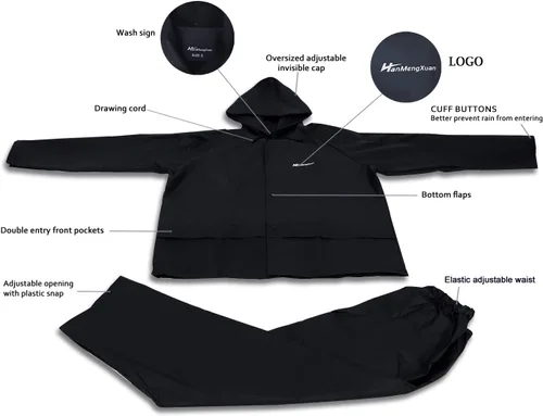 Vista 2 de Rain Suits for Men Ultra-Lite Waterproof Protective Rain coats Rain Gear Workwear Fits Men Women