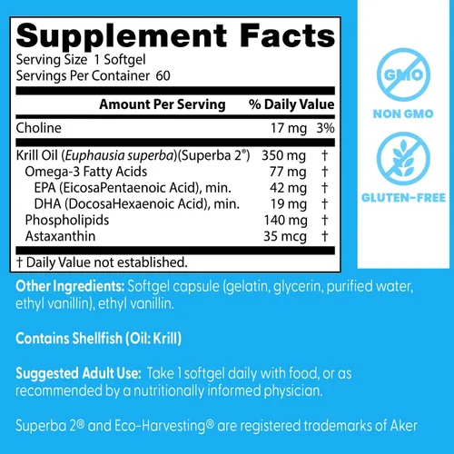 Vista 4 de Doctor's Best Aceite de Krill Real de 350 mg Suplemento para hombres y mujeres – Aceite de krill antártico con ácidos grasos Omega 3 y astaxantina