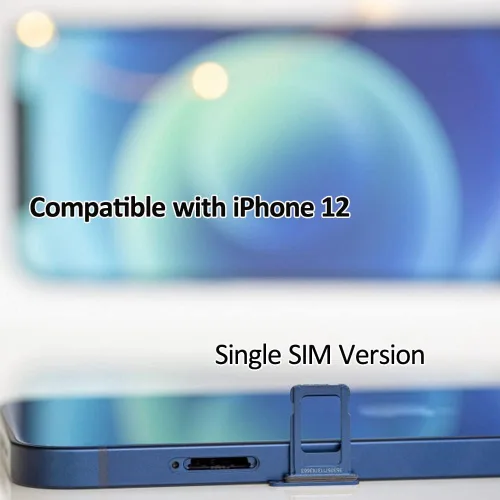 Vista 3 de Bandeja para tarjeta SIM compatible con iPhone 12 Sim bandeja de repuesto Sim Bandeja individual iPhone 12 2020 (azul)