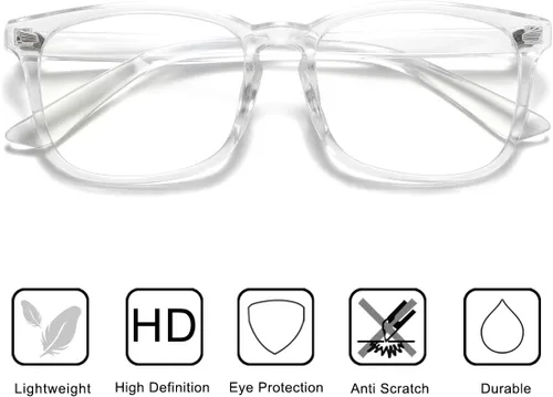 Vista 4 de Gafas cuadradas unisex con estilo sin receta