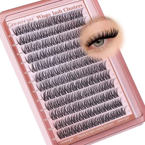 Vista 23 de Extensiones de pestañas en racimo con banda transparente, pestañas cortas y onduladas C, extensiones de pestañas naturales en racimo, pestañas