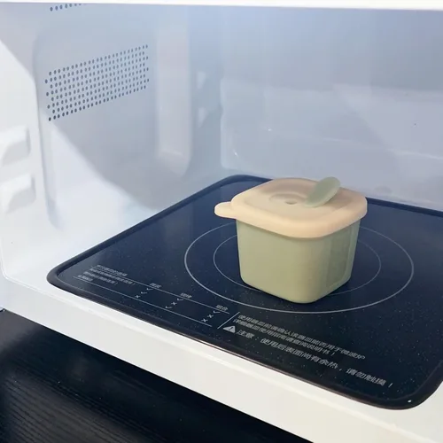 Vista 5 de Recipientes de silicona para alimentos para bebés, tarros reutilizables de almacenamiento de alimentos para bebés de 4 onzas con tapas, perfectos
