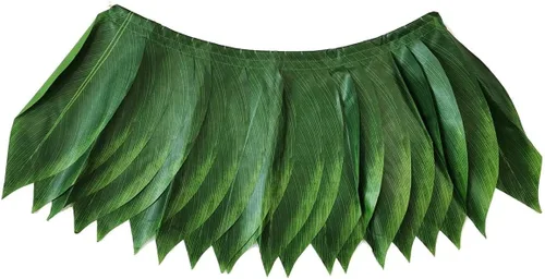 Vista 3 de LITTLE FEATHER Falda hawaiana de hoja de Ti Hula verde Luau accesorio de fiesta (niños)