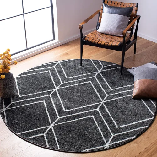 Vista 55 de SAFAVIEH Adirondack Collection - Alfombra decorativa, 2 x 3 pies, color negro y marfil, diseño geométrico moderno, no desprende pelusa y de fácil