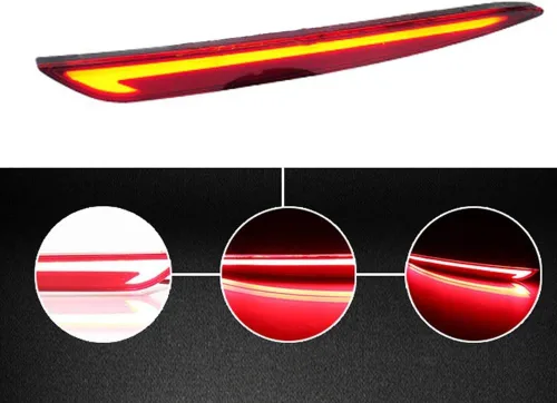 Vista 3 de Luces traseras de freno de señal de giro para parachoques trasero LED óptico 3D rojo para Ford Fusion Mondeo 2013 2014 2015 2016 2017 2018, 2