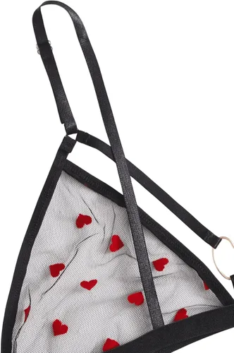 Vista 4 de SweatyRocks Conjunto de lencería de 2 piezas para mujer con lazo sujetador y bragas florales