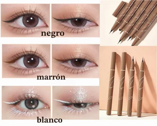Vista 4 de Delineador de ojos líquido, impermeable, secado rápido, resistente a las manchas, de larga duración, maquillaje delineador de ojos preciso para todo