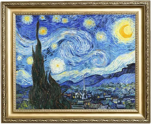 Vista 9 de ELITEART- Noche estrellada por Vincent Van Gogh Reproducción de pintura al óleo Giclée Wall Art Impresiones en lienzo