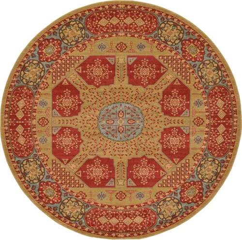 Vista 16 de Unique Loom Palace Collection - Alfombra tradicional, bohemia, medallón (3 pies 3 pulgadas x 3 pies 3 pies 3 pulgadas, redonda, rojo/bronceado)
