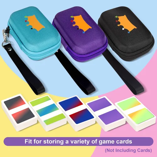 Vista 4 de Travel Card Games Case Compatible with Card Games Set, Hard EVA Playing Card Case for UNO & Phase 10 (Not Including Cards) (Black)