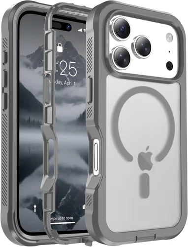 Vista 110 de jaroco - Funda magnética compatible con MagSafe para iPhone 11 de 6.1 pulgadas; protección de grado militar contra caídas, de doble capa
