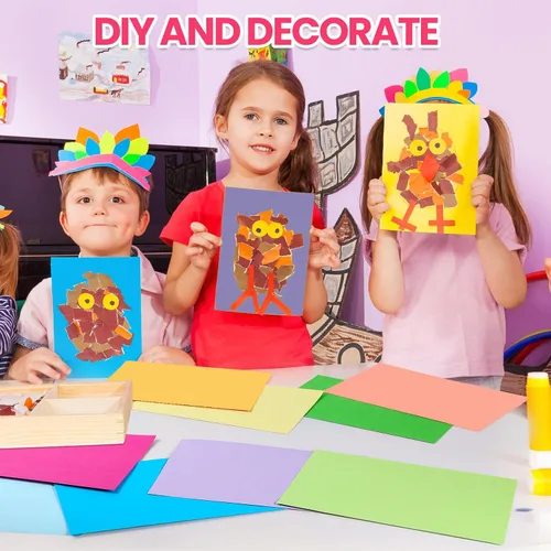 Vista 6 de Thenshop 500 hojas de cartulina de 8.3 x 11.5 pulgadas, papel de cartulina tamaño A4, 8.11 oz/m², papel de construcción impreso de doble cara