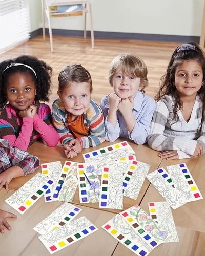 Vista 8 de Vileafy Libro de pintura de acuarela de flores de primavera para adultos y niños, pintura sin desorden con actividad artística acuática, diversión