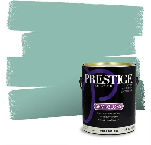 Vista 276 de Prestige Paints - Pintura exterior e imprimación en uno, 1 galón, plano, compatibilidad comparable con el color menta «Whipped Mint» de Behr