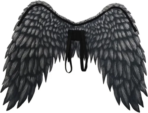 Vista 3 de Ochine Disfraz de alas de ángel plegable para decoración de Halloween alas de ángel regalo para niños y adultos