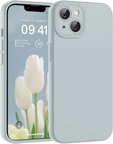 Vista 18 de SUPFINE - Funda diseñada para iPhone 12, silicona líquida premium con [forro de microfibra suave antiarañazos][protección de cámara mejorada], funda